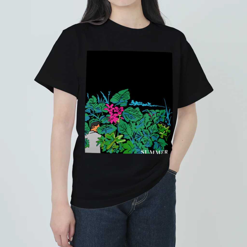 井口舞子の夏の夜道と植物 Heavyweight T-Shirt