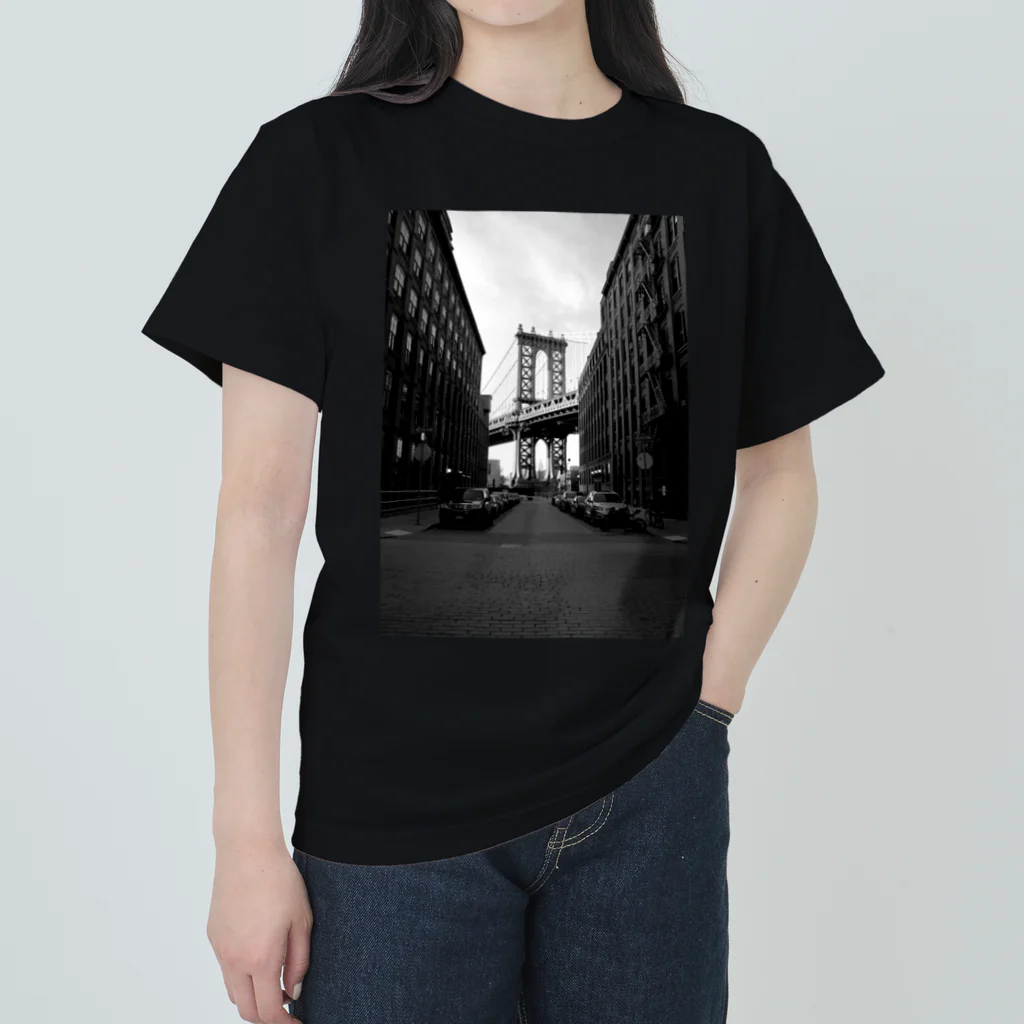 artsquadのアメリカ ニューヨーク ブルックリンブリッジ ヘビーウェイトTシャツ