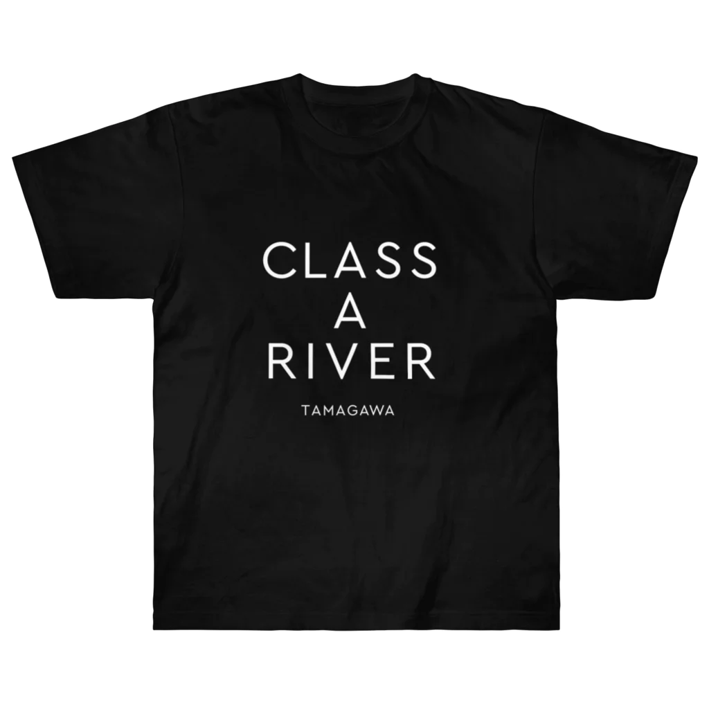 多摩川グッズストア SUZURI店のCLASS A RIVER［TAMAGAWA］ホワイト ヘビーウェイトTシャツ