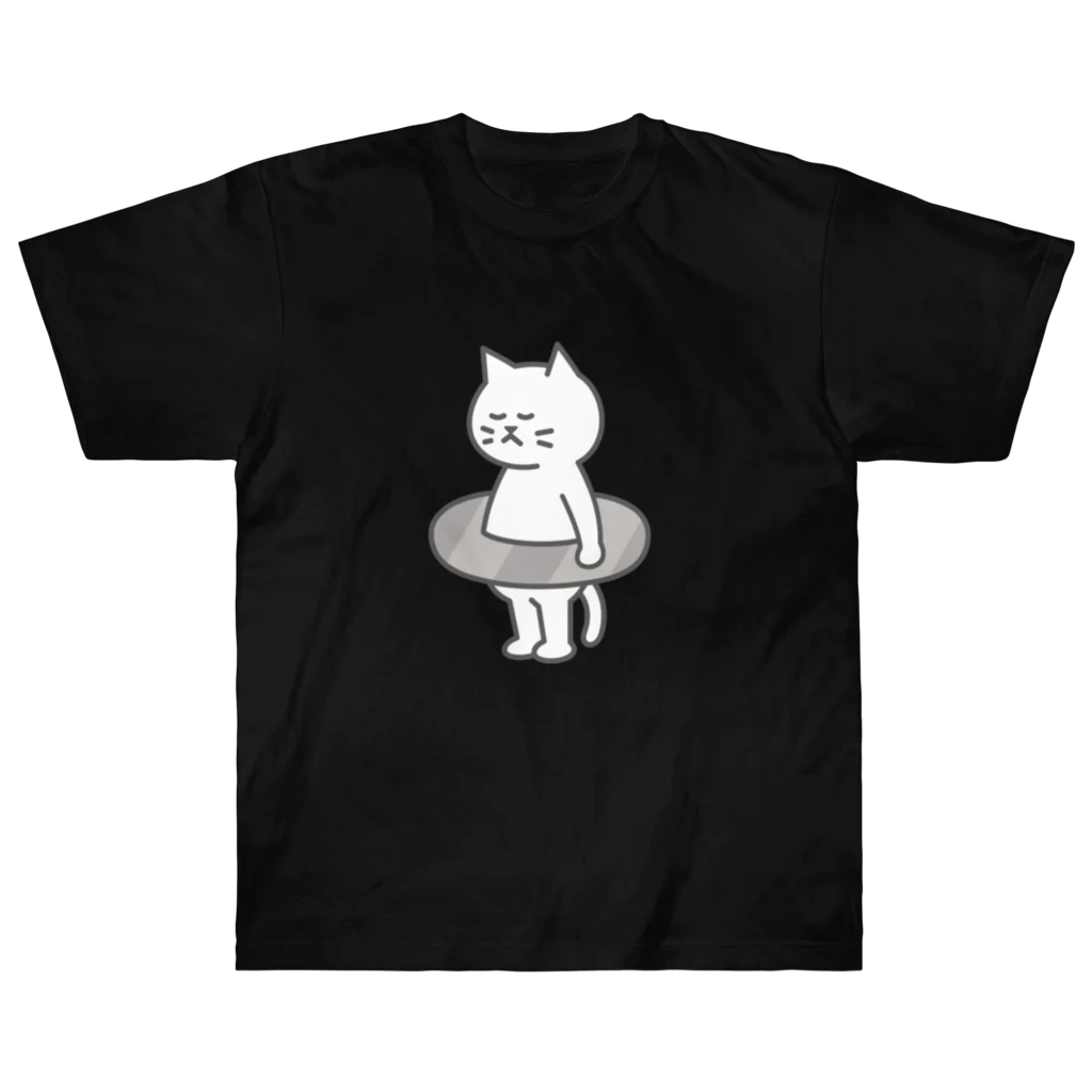 KAWAGOE GRAPHICSのプールが苦手な猫 ヘビーウェイトTシャツ