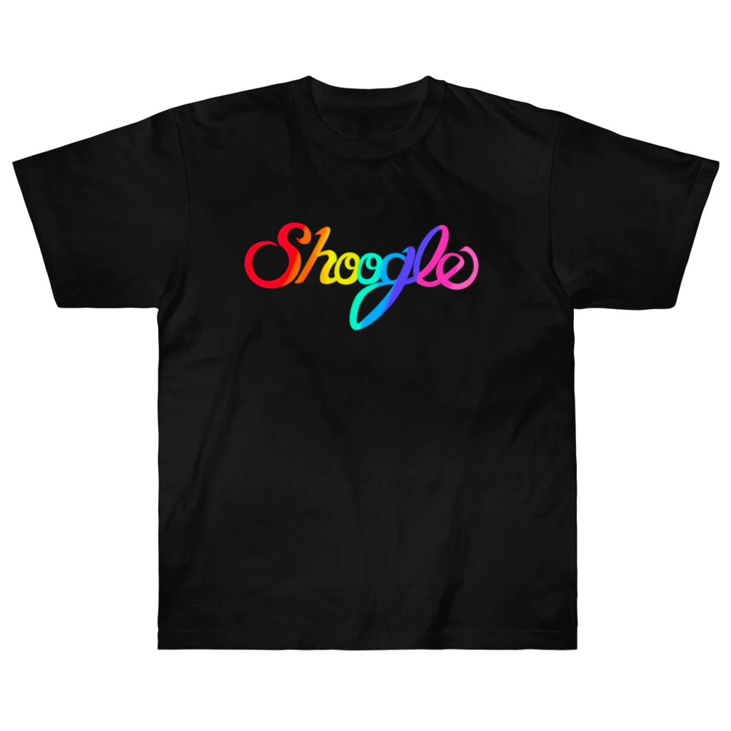 週刊少年ライジングサンズのShoogle(シューグル・週グル・週刊少年グルメ)ロゴ レインボー ヘビーウェイトTシャツ