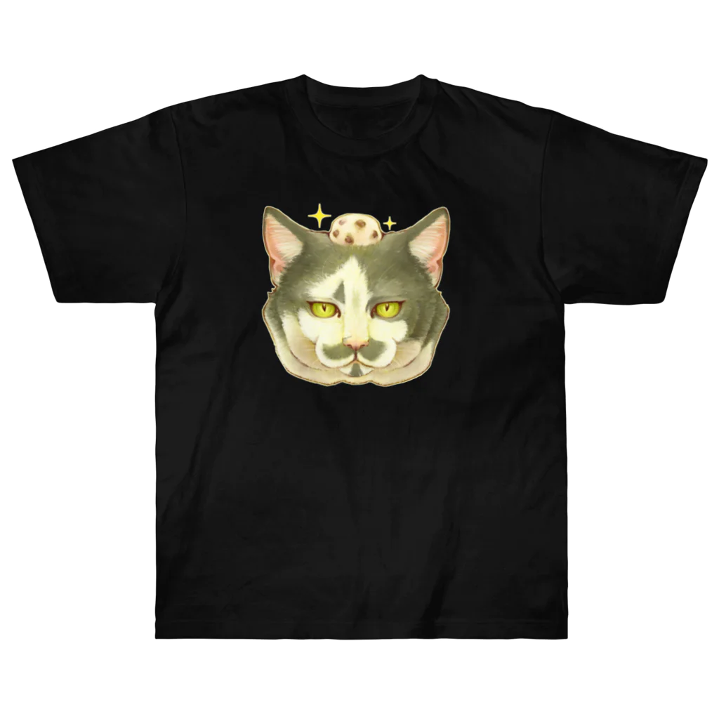 トロ箱戦隊本部の猫さんと豆大福 Heavyweight T-Shirt