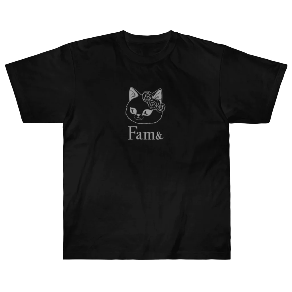 sachiko2004shopのFam& 花と猫　Glay ヘビーウェイトTシャツ