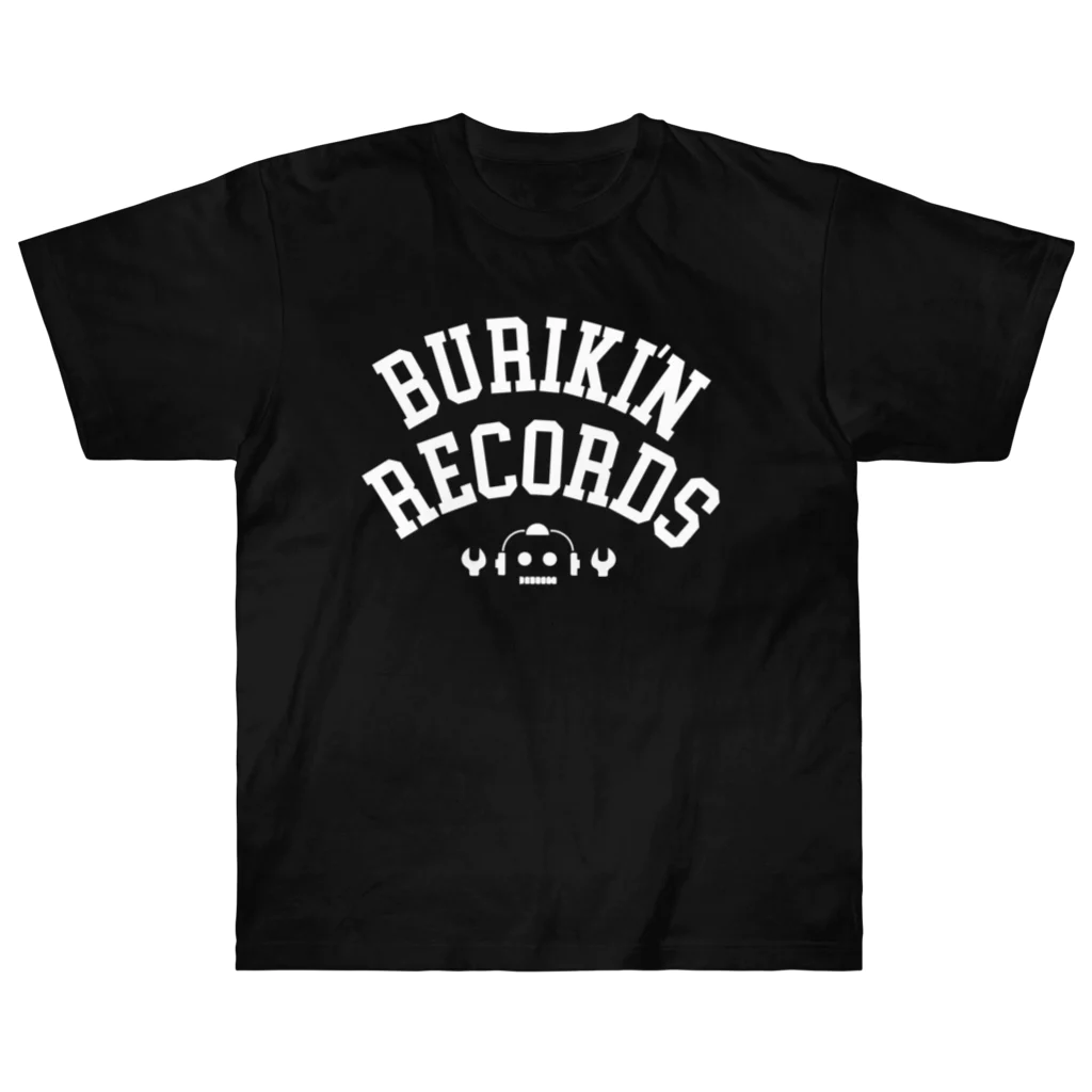 BURIKI'N RECORDSのブリキン定番ロゴ(ホワイトロゴ) Heavyweight T-Shirt