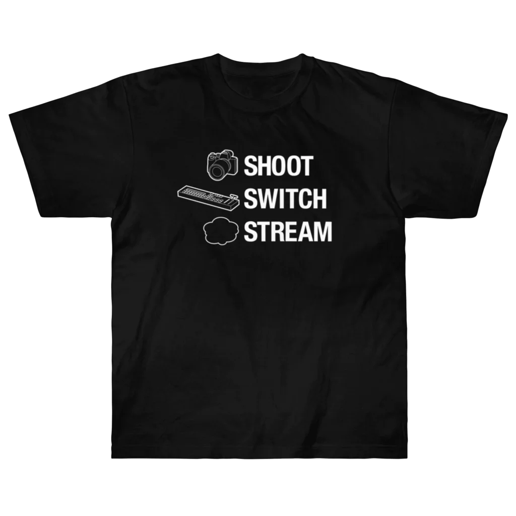 Project92.comのSHOOT, SWITCH, STREAM. Heavyweight T-Shirt