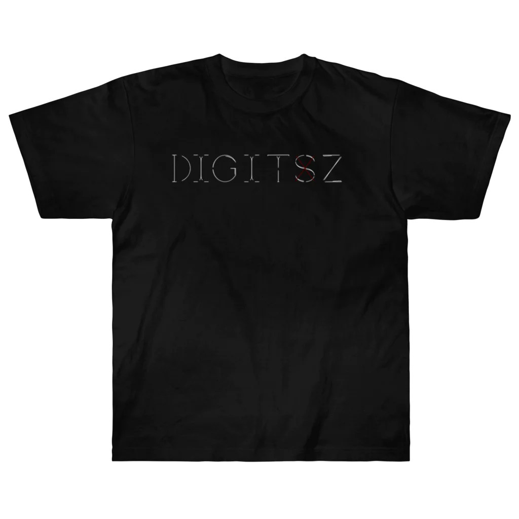 指奇（灼灼の×S フレーム Digitz 白文字 ヘビーウェイトTシャツ