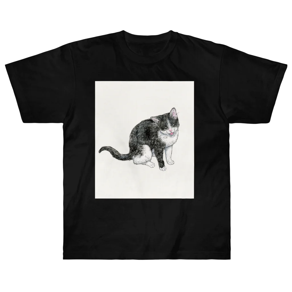 ネコノートショップ（neco-note shop）のバズ（保護猫シェルターQUEUE） Heavyweight T-Shirt