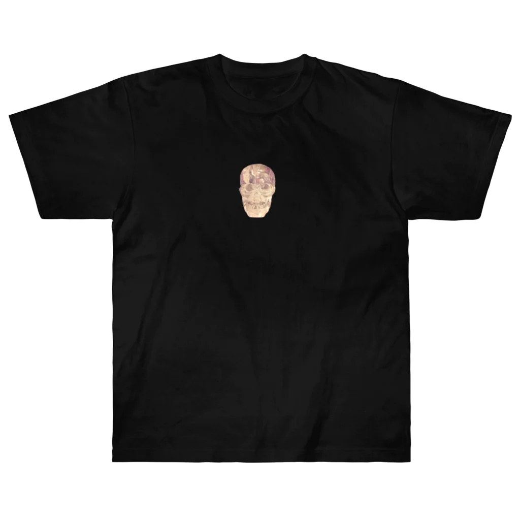 クリスタルスカルの水晶ドクロTシャツ ヘビーウェイトTシャツ