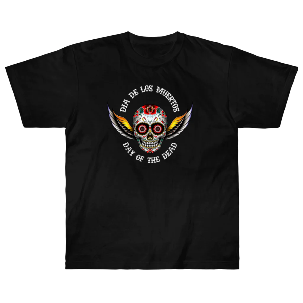 Demon Lord 9 tailsの『Dia De Los Muertos🌹（白）』 Heavyweight T-Shirt