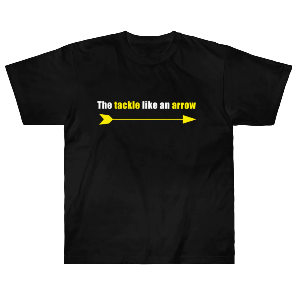 ラグビー　KUMAのThe tackle like an arrow / yellow ヘビーウェイトTシャツ