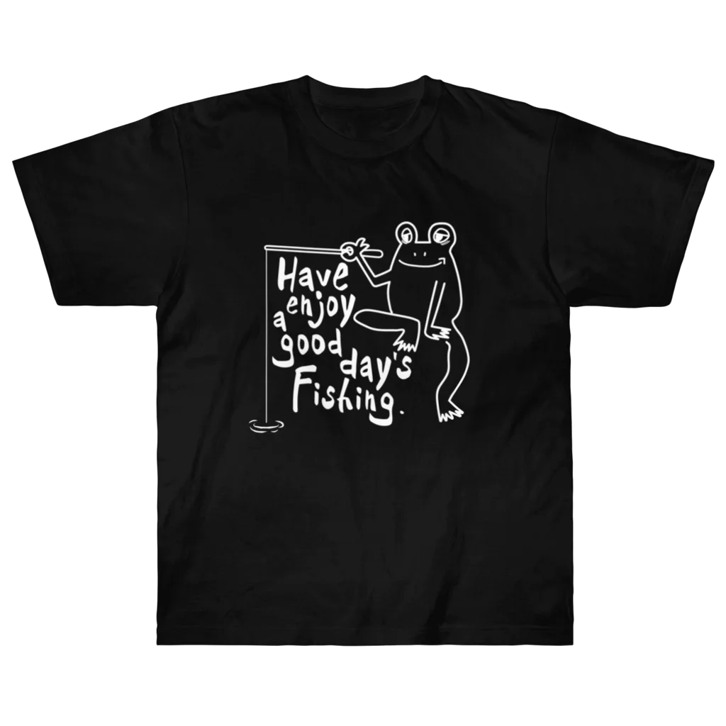 ワカボンドのヘンテコガエルが釣りをするでケロ Heavyweight T-Shirt