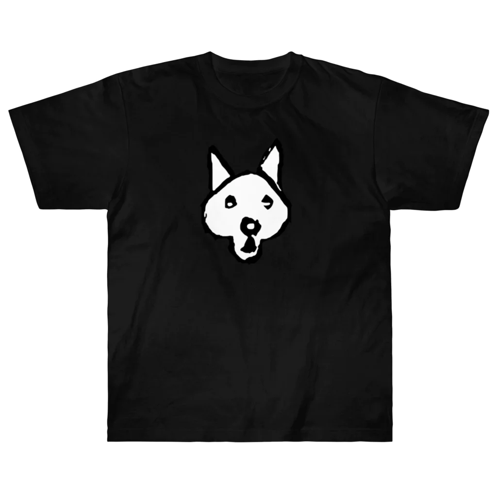 せいろ飯店のびっくりした犬（白塗り） ヘビーウェイトTシャツ