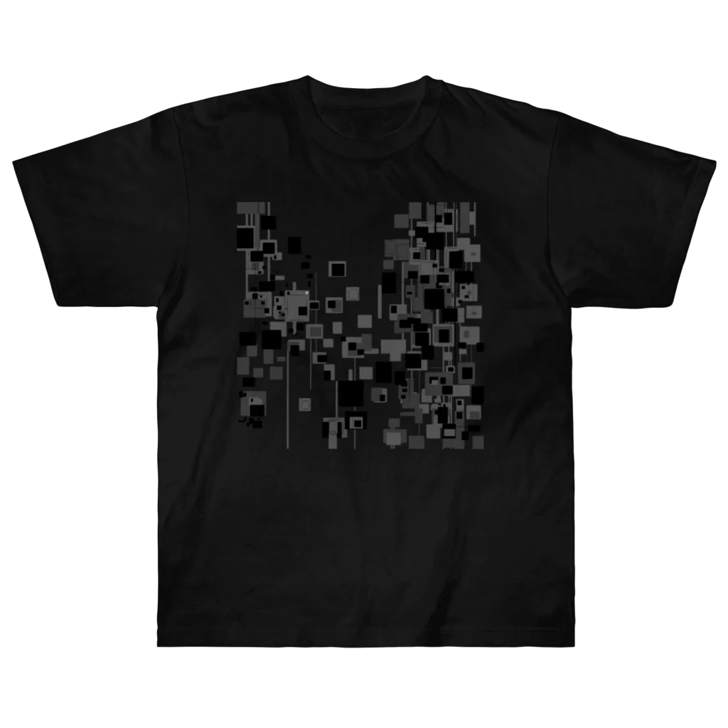 【松】黒金アートこぎん和紙和柄の003黒ミニマムアートblack ヘビーウェイトTシャツ