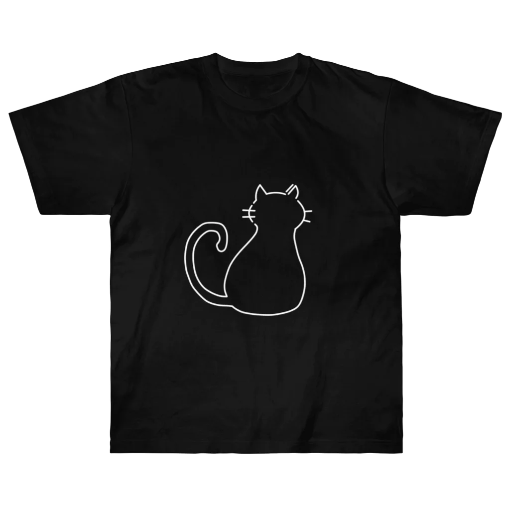 kimoriのキラ黒猫 ヘビーウェイトTシャツ