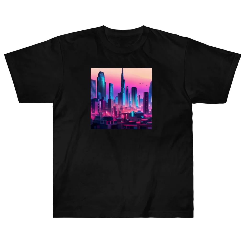  Neo Nature Threads（ネオ ネイチャー スレッズ）の未来都市の視線　～Gaze of the Future City～ ヘビーウェイトTシャツ