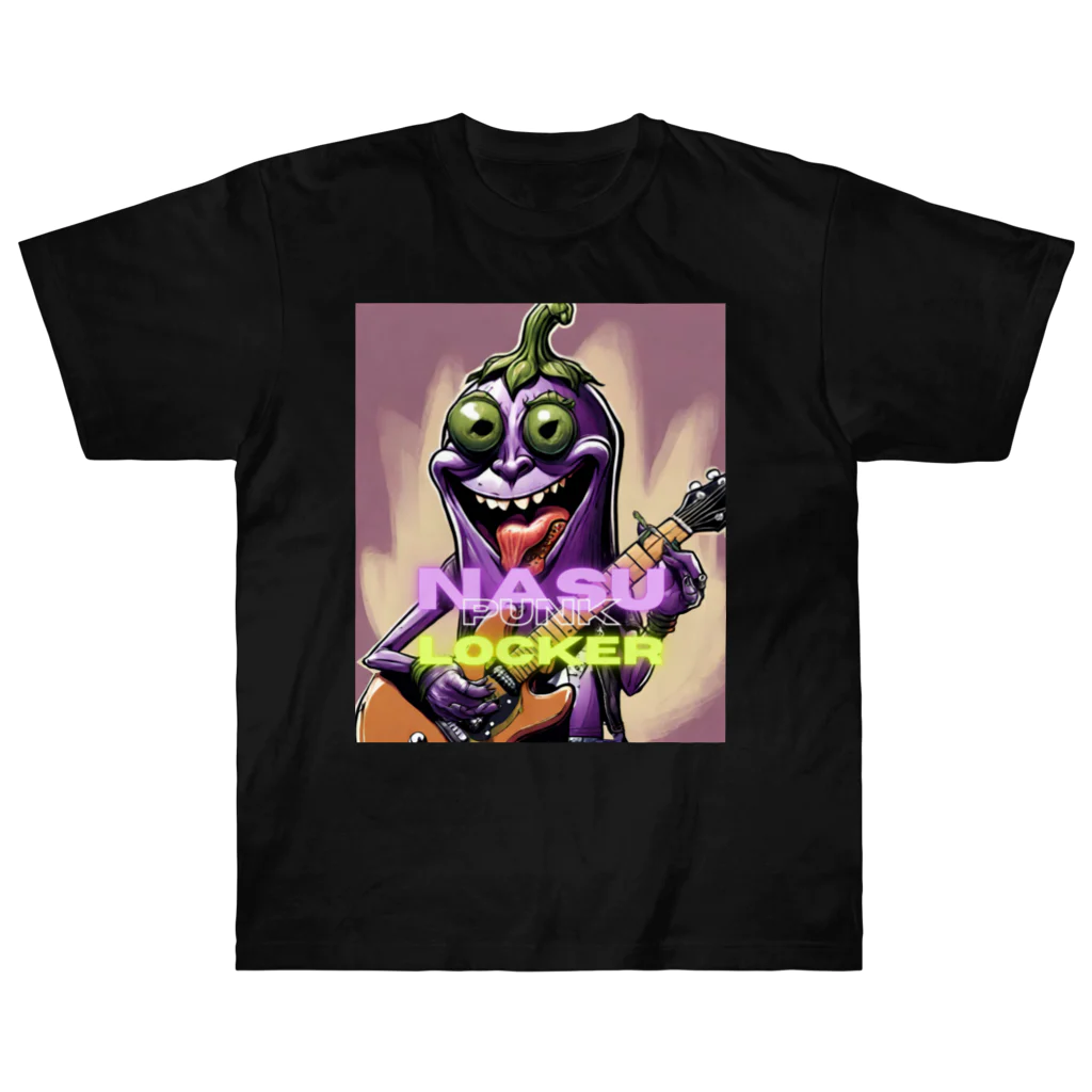 ケマオの店「ZF」の🍆 ベジロック「ナスくん」 🎸✨ ヘビーウェイトTシャツ