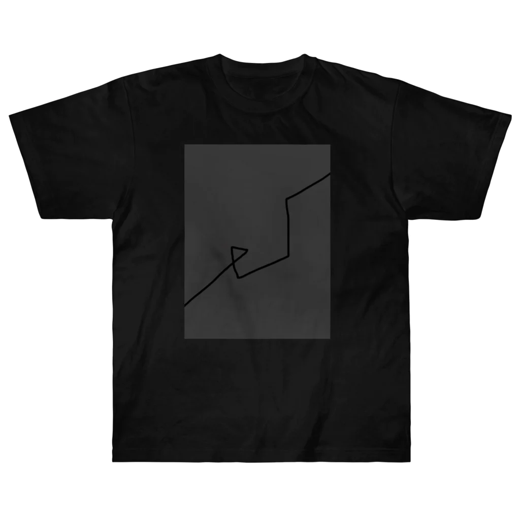 rilybiiのCharcoalGray BlackLineArt ヘビーウェイトTシャツ