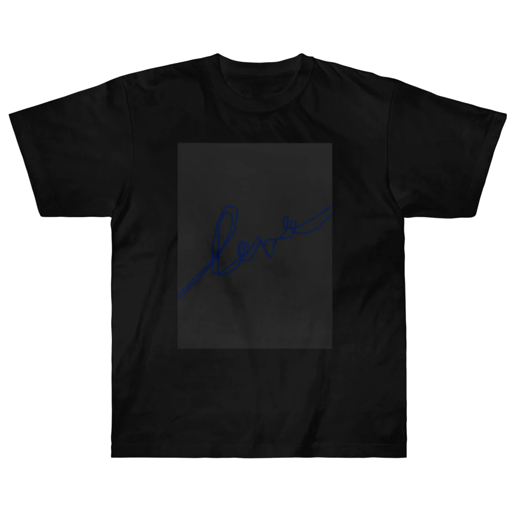 rilybiiのBlue LogoArt × Charcoal ヘビーウェイトTシャツ