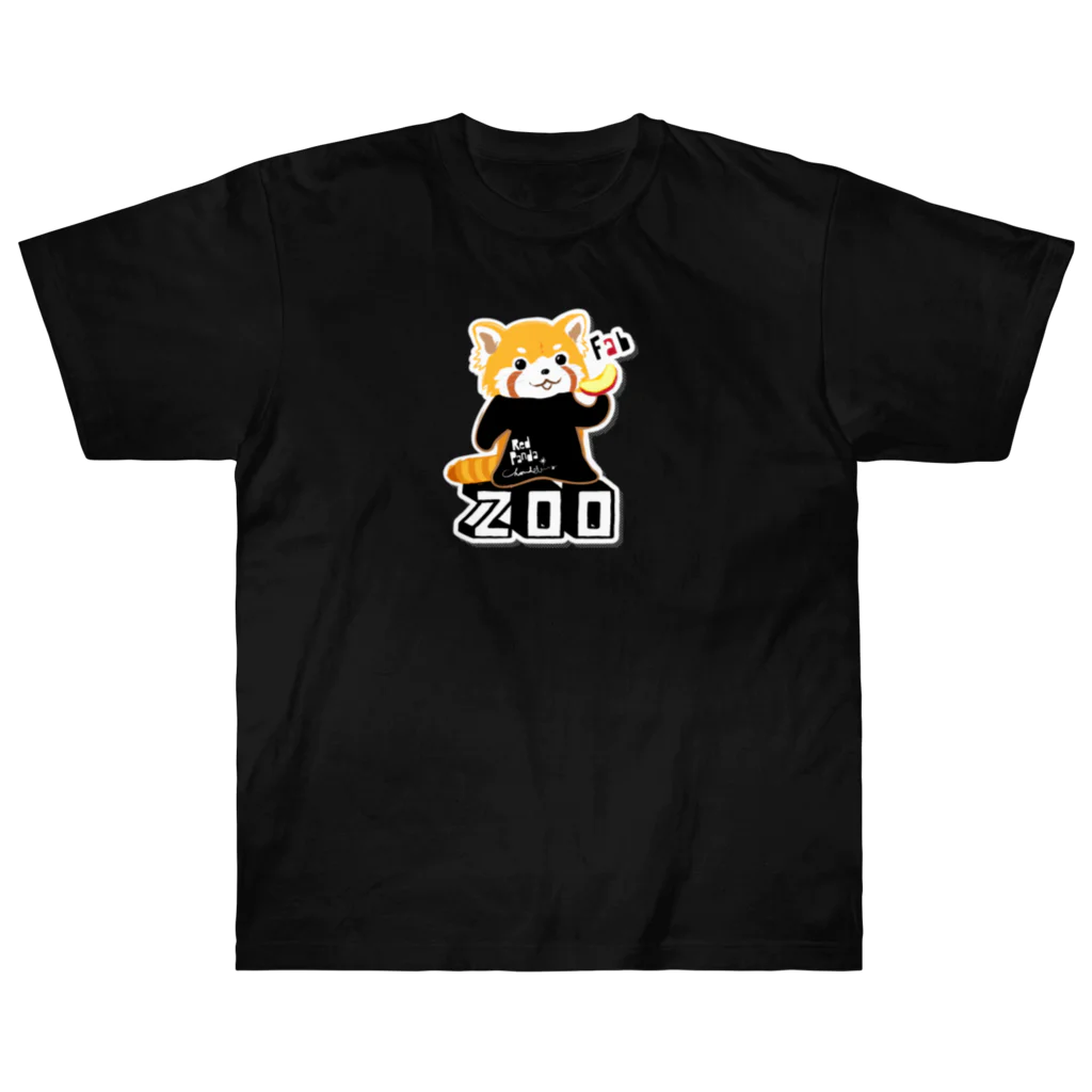 loveclonesのレッサーパンダ 0625 ZOOロゴ りんご大好き柄 ヘビーウェイトTシャツ