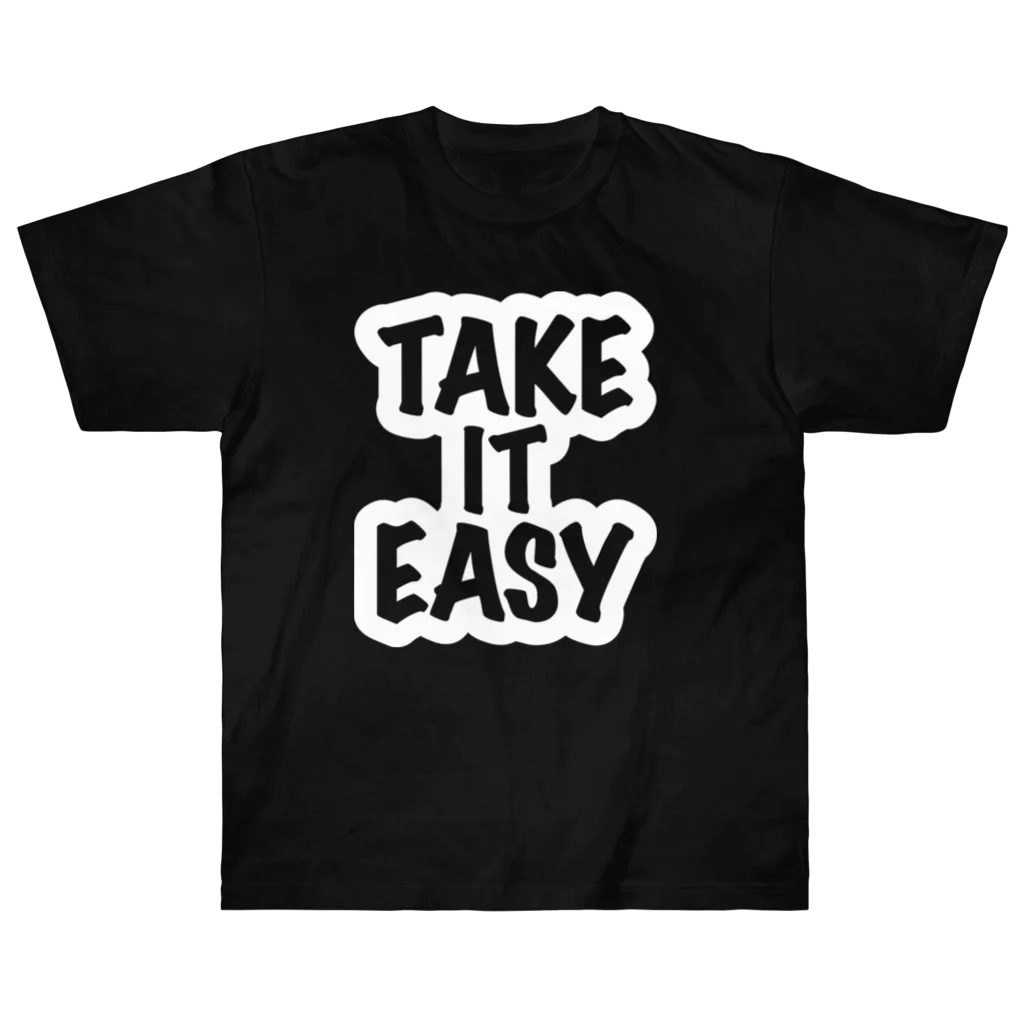 QUQU_WORKSのテイクイットイージー Take It Easy ホワイト ヘビーウェイトTシャツ