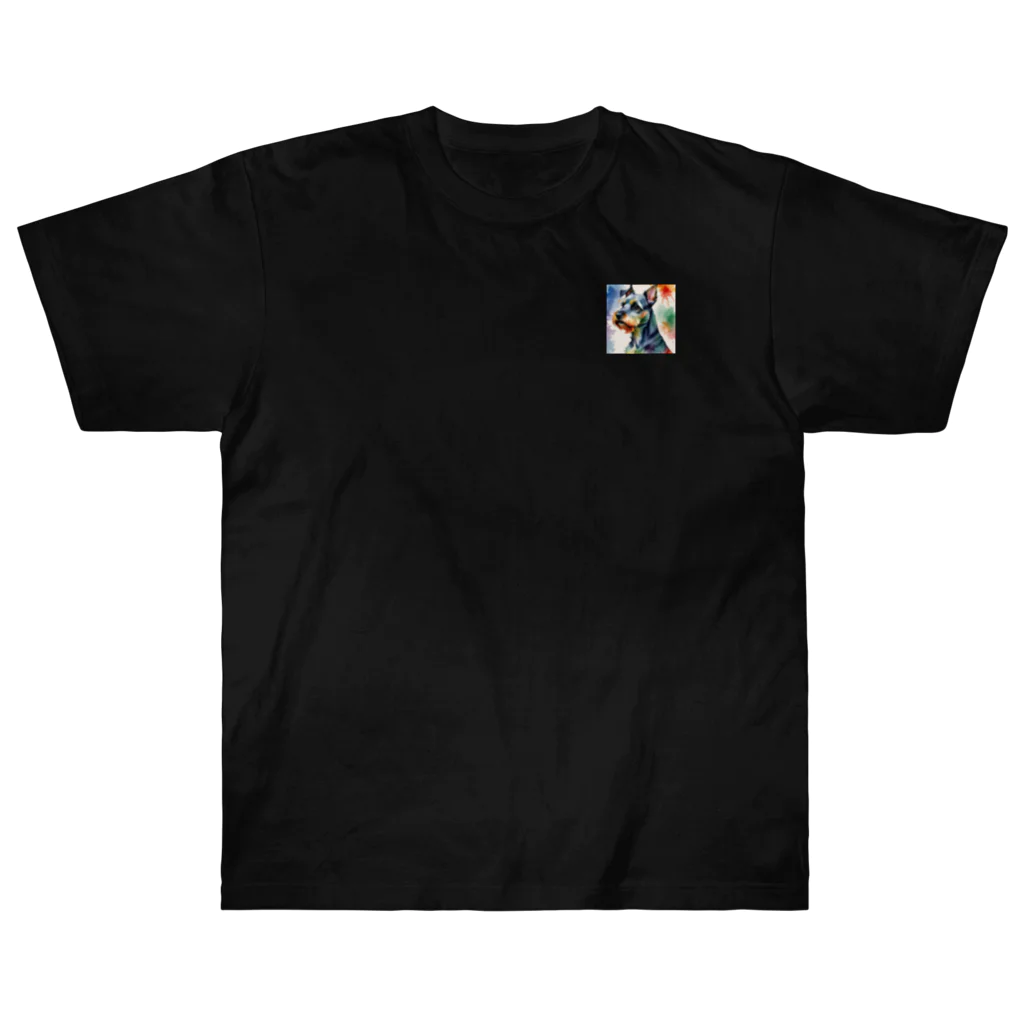 LGBTQ-のミニチュアシュナウザー　レインボー柄 Heavyweight T-Shirt