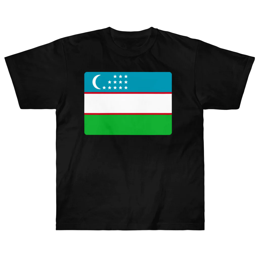 お絵かき屋さんのウズベキスタンの国旗 ヘビーウェイトTシャツ