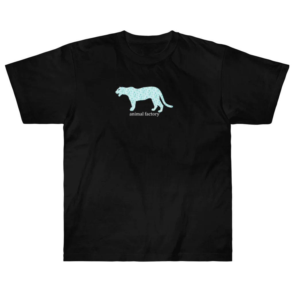 animal factoryのヒョウ ペイズリー柄 黒Tシャツ ヘビーウェイトTシャツ