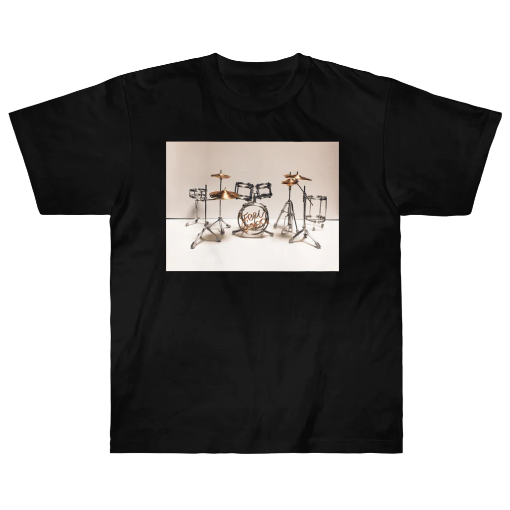 take-Chiyoのワイヤーアート・ドラムセット ヘビーウェイトTシャツ