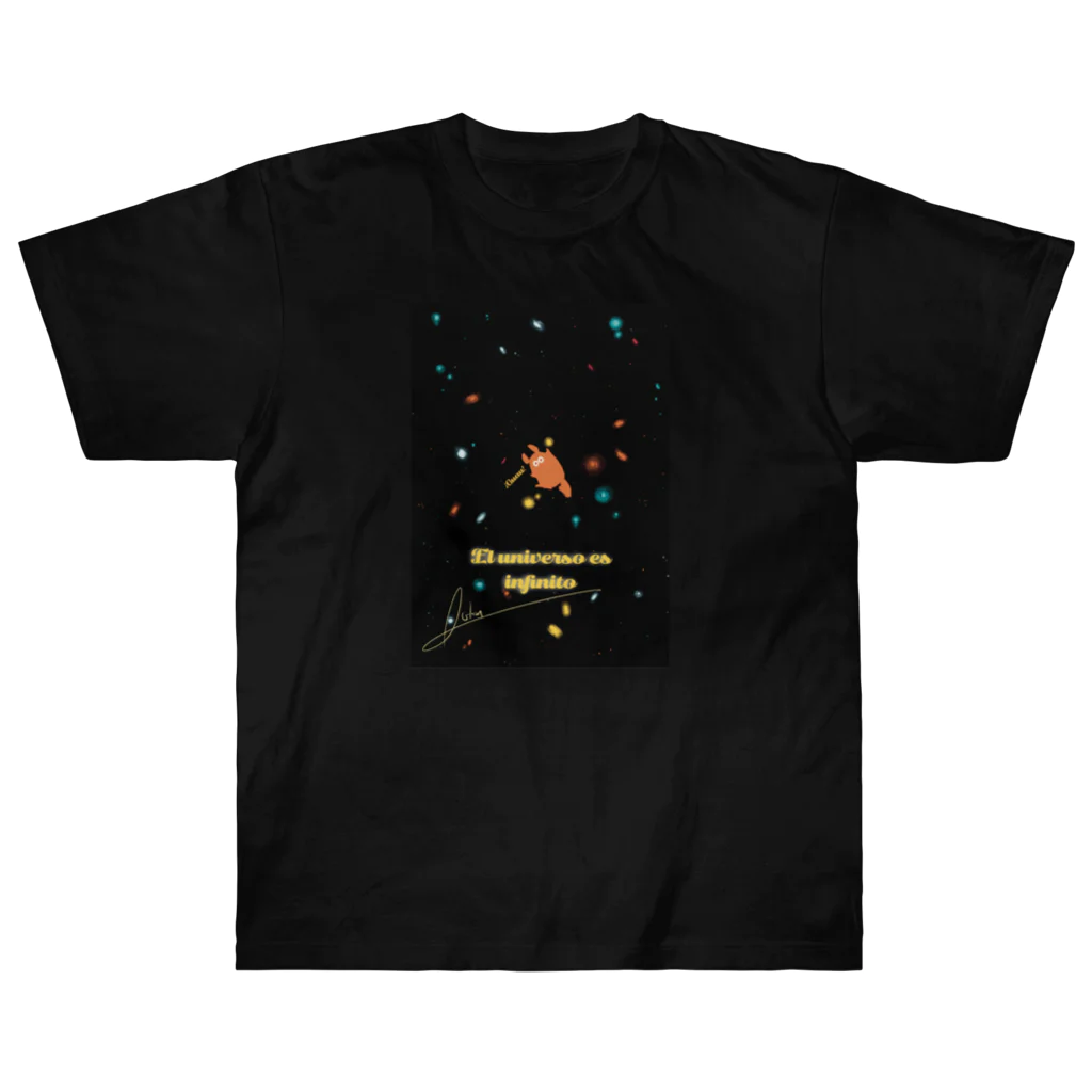 Líneas de aska “Askaの紙上絵”のEl universo es infinito (宇宙って無限) ヘビーウェイトTシャツ