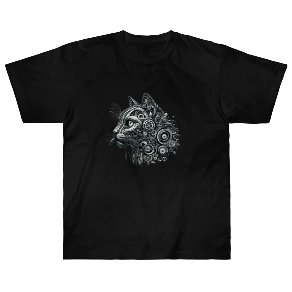 nekoもふの機械ねこ Heavyweight T-Shirt