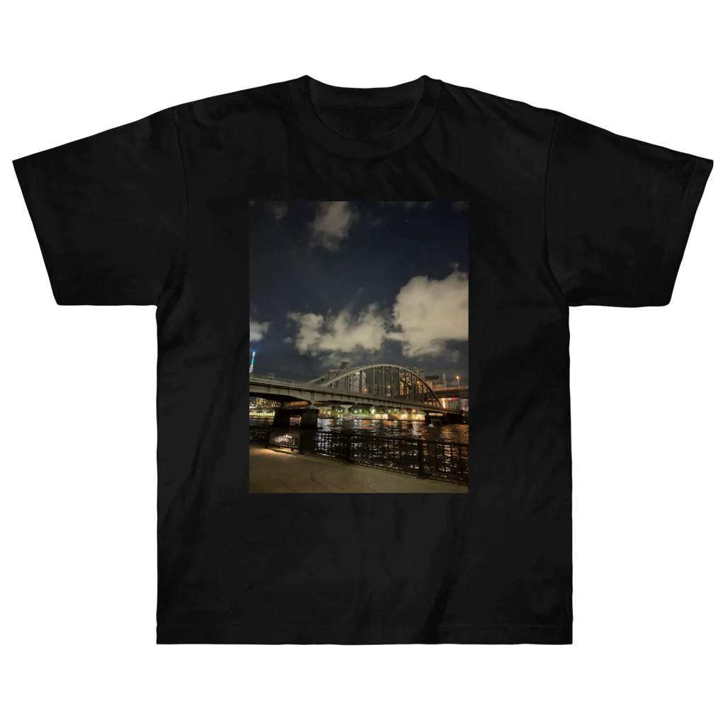 Scenery of Japanの【TOKYO】夜の隅田川　Scenery of Japan ヘビーウェイトTシャツ