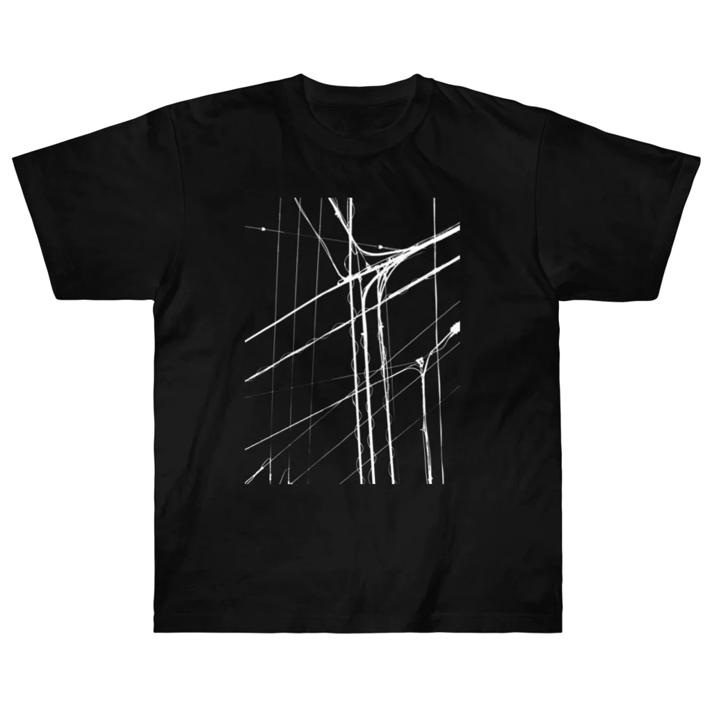 福 紀心 の 作品グッズの電線1　白 Heavyweight T-Shirt