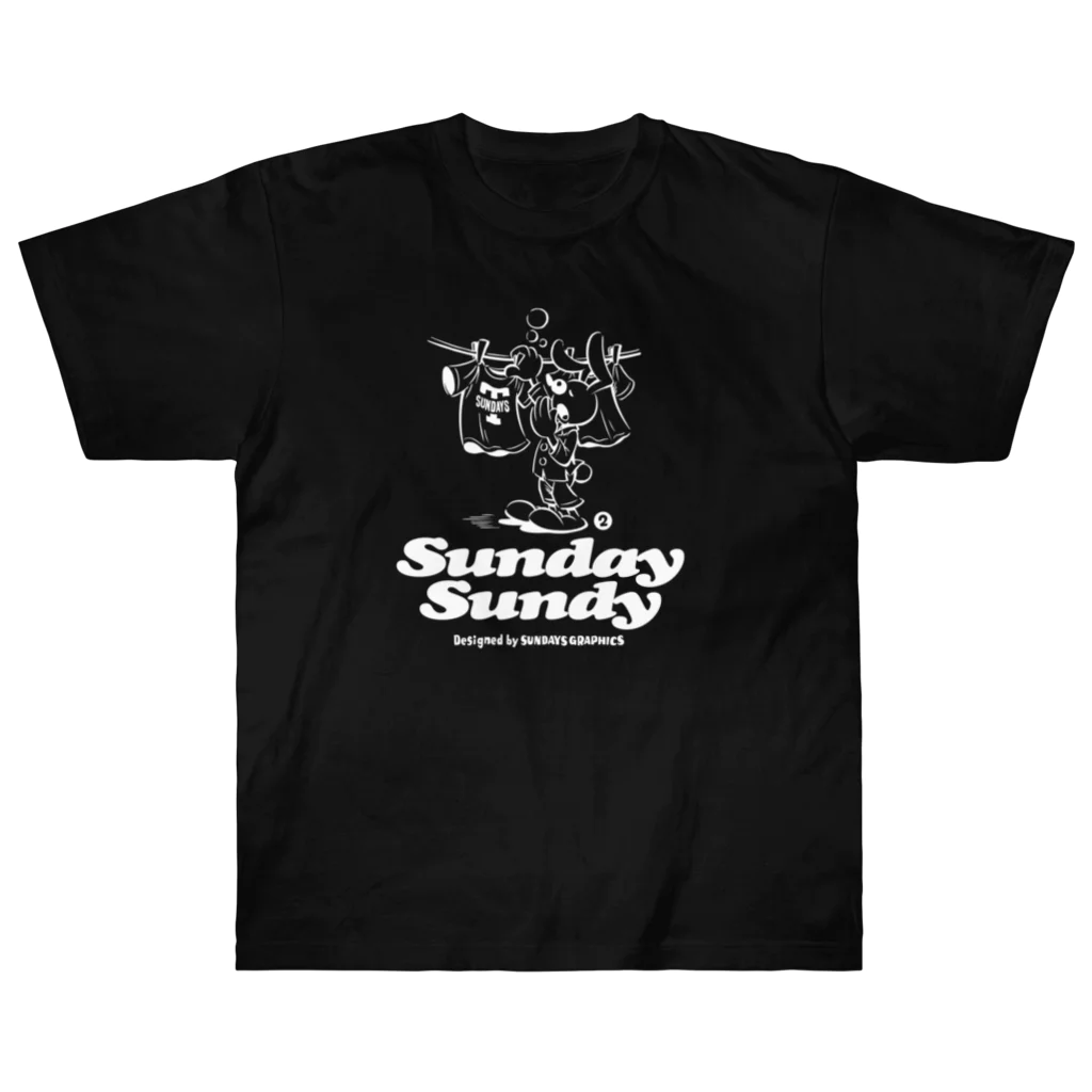 SUNDAYS GRAPHICSのSUNDAY SUNDY No.2 (白ロゴ) ヘビーウェイトTシャツ