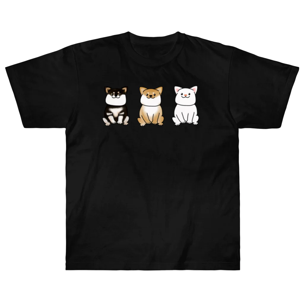 Lily bird（リリーバード）の黒、茶、白柴犬 Heavyweight T-Shirt
