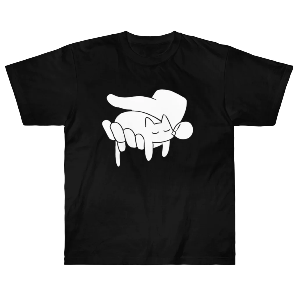 あらゐけいいちの手の上に猫が乗っている Heavyweight T-Shirt