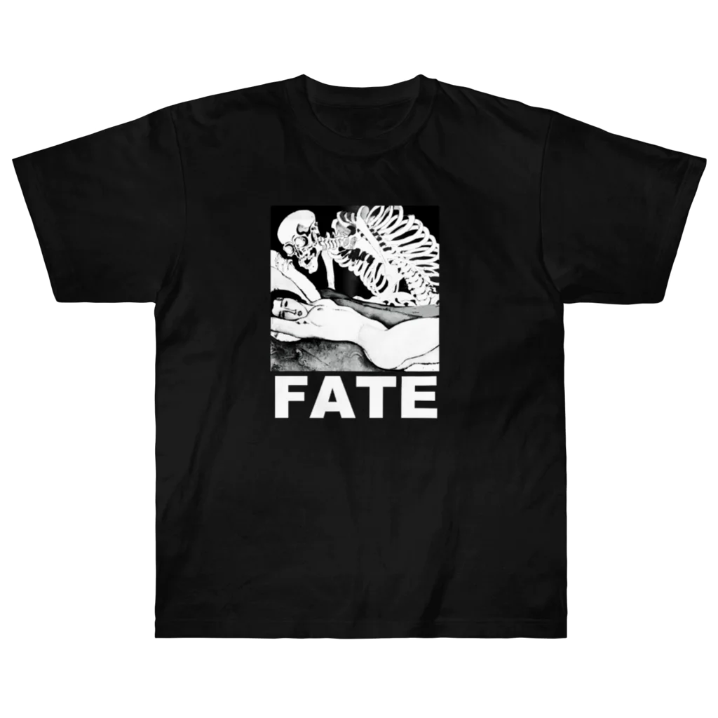 アインシュタインキャットのFATE(宿命）（白文字） ヘビーウェイトTシャツ