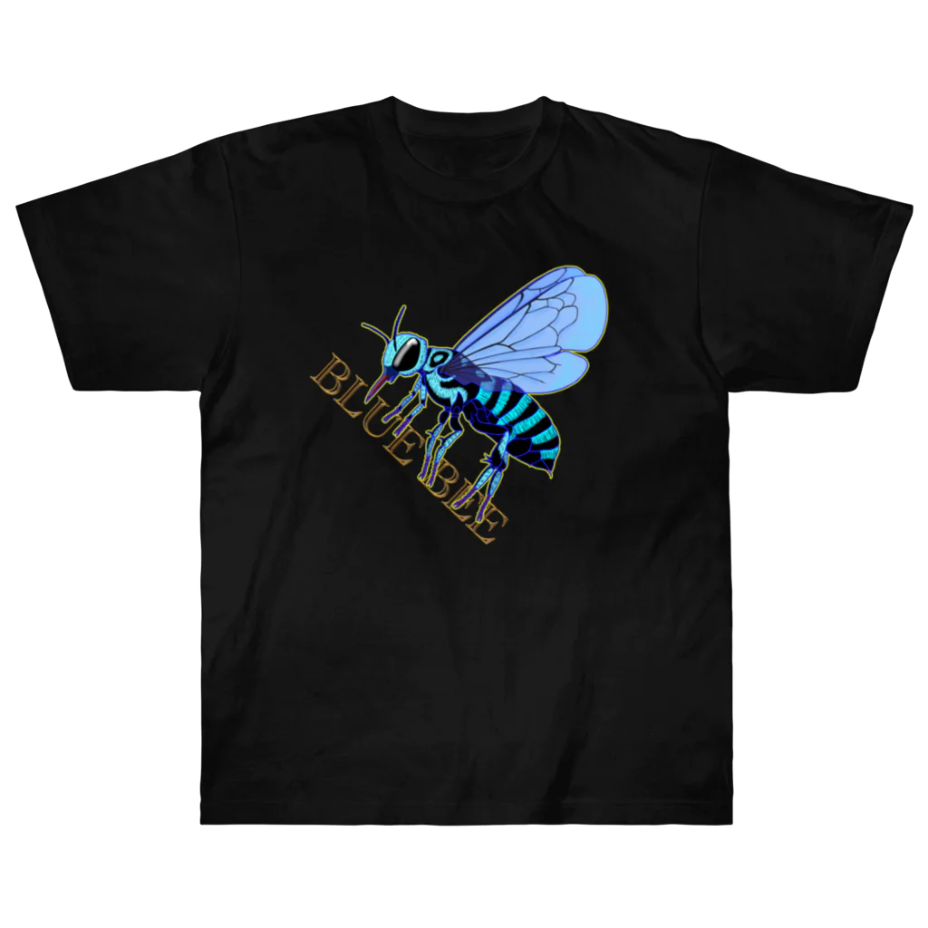 LalaHangeulのBLUE BEE(瑠璃紋花蜂) ヘビーウェイトTシャツ