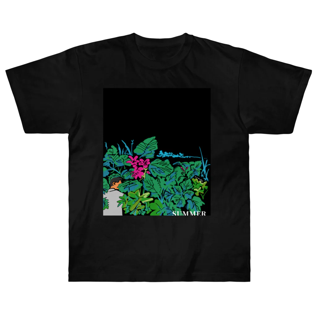 井口舞子の夏の夜道と植物 Heavyweight T-Shirt