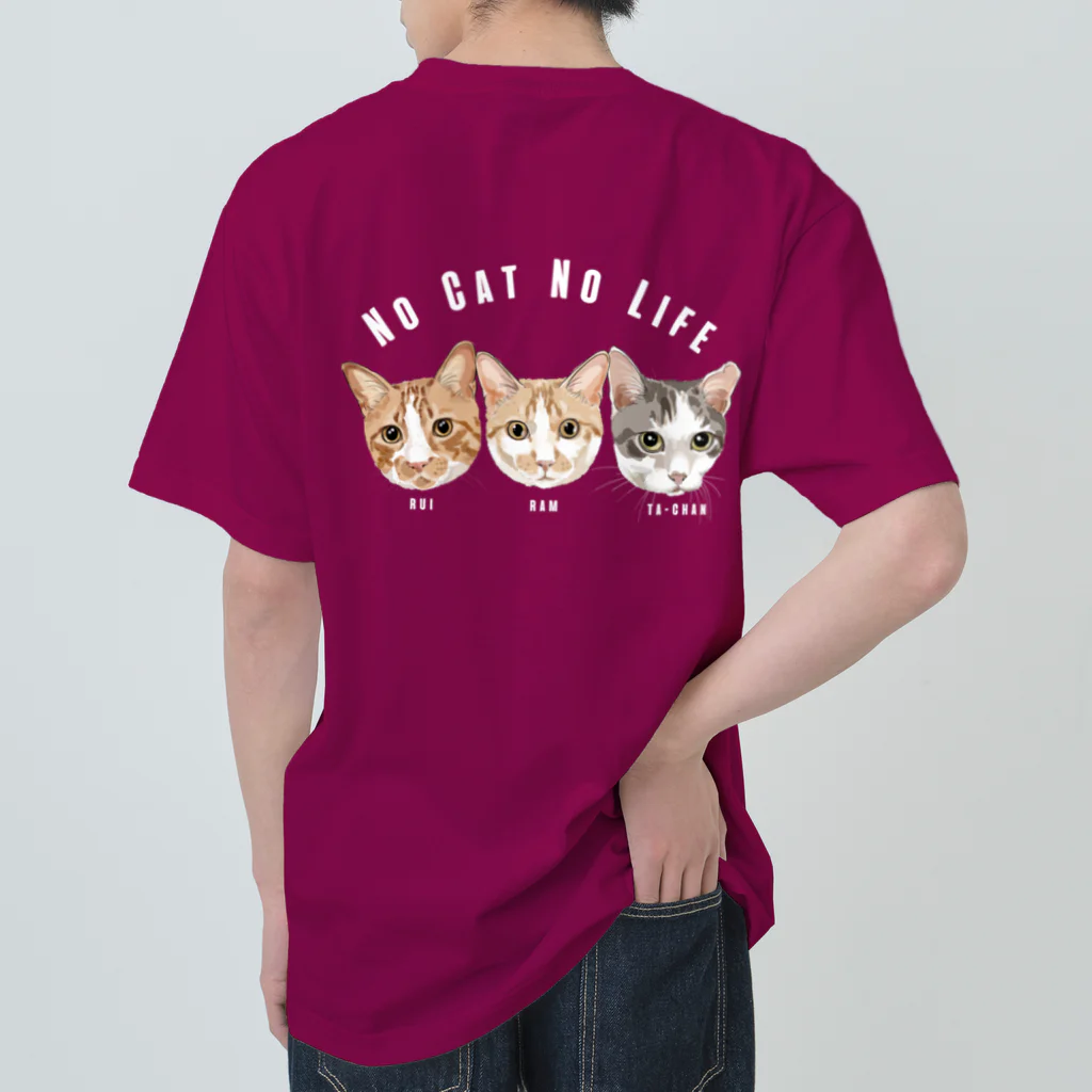 みきぞーん｜保護猫 ミッキー画伯と肉球とおともだちのrui & ram &ta-cha Heavyweight T-Shirt