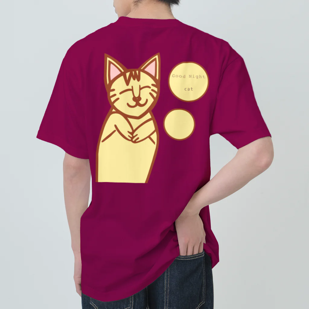 aiueoneko358のおやすみ猫 ヘビーウェイトTシャツ