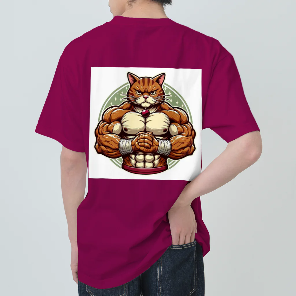 MUSCLE CAT 🐈🐈‍⬛のマッスルキャット　キジ虎 ヘビーウェイトTシャツ