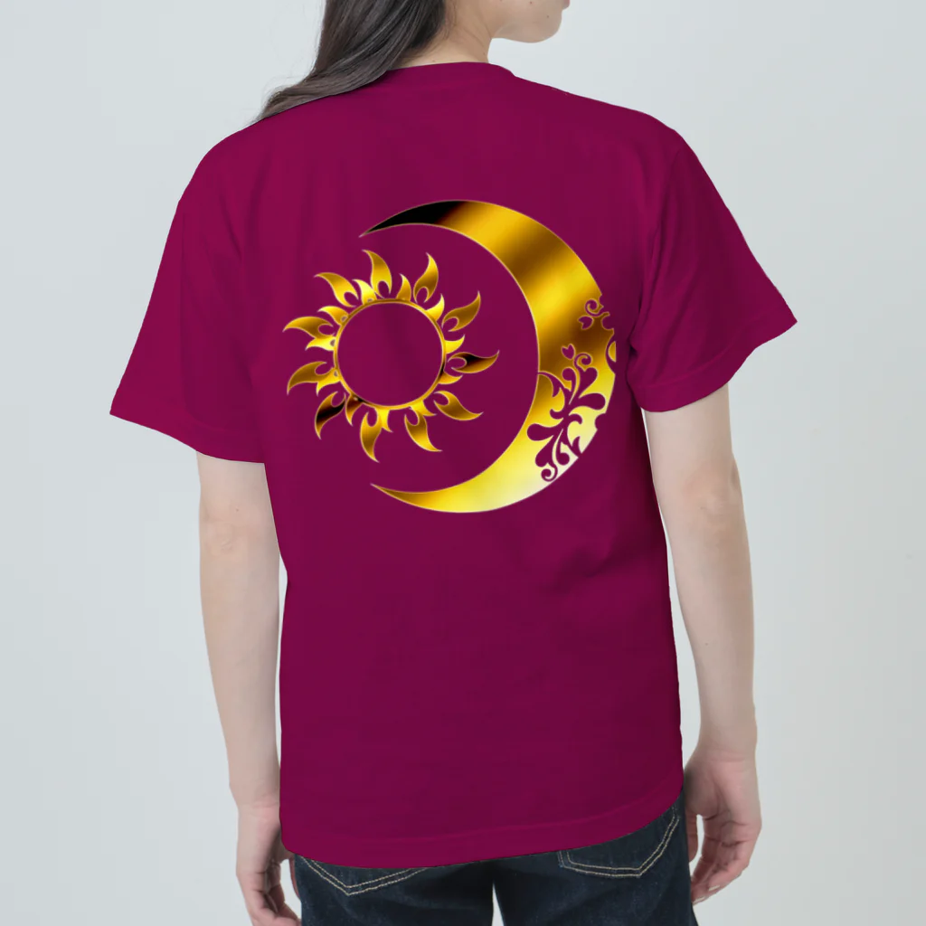 Senseの太陽と月 (Gold背面) ヘビーウェイトTシャツ