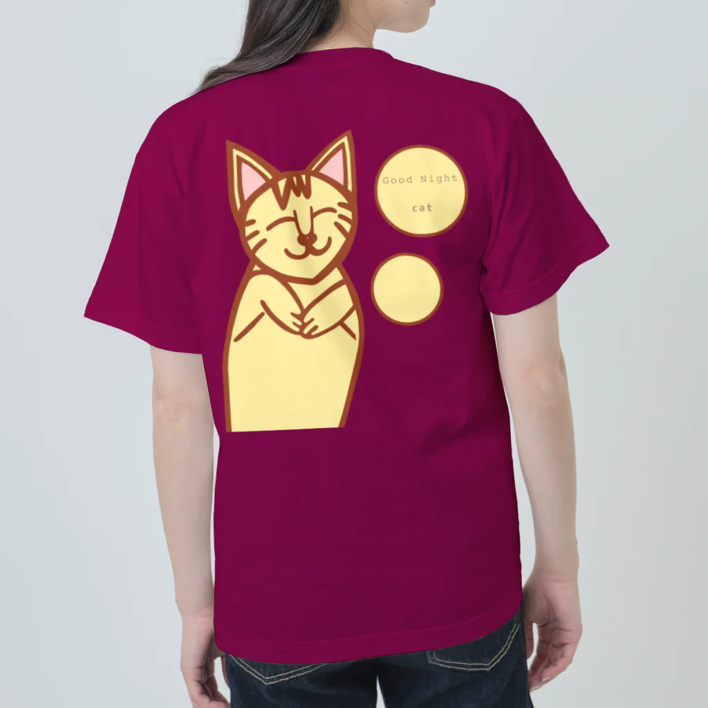 aiueoneko358のおやすみ猫 ヘビーウェイトTシャツ