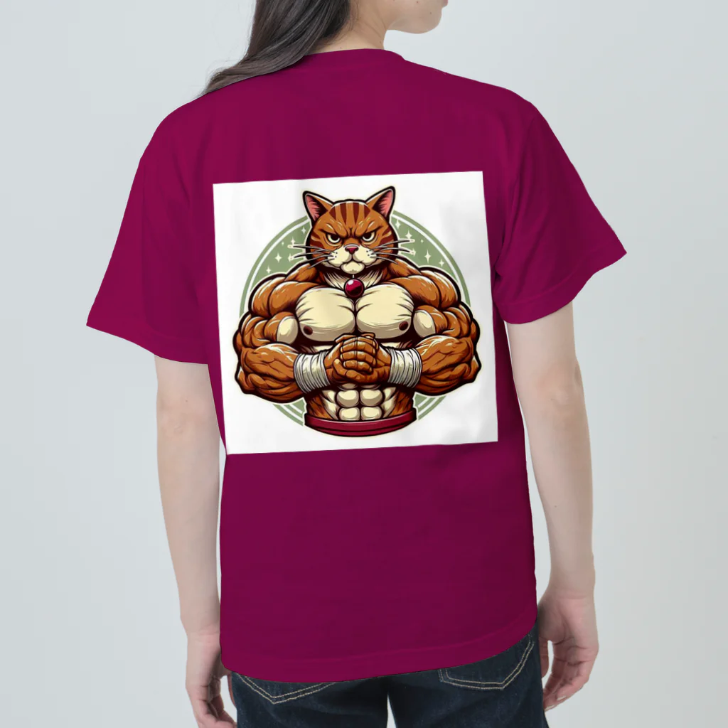 MUSCLE CAT 🐈🐈‍⬛のマッスルキャット　キジ虎 ヘビーウェイトTシャツ