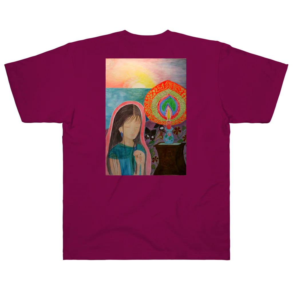 キキとココからのMagic hour / 穏やかな夕暮れの祈り Heavyweight T-Shirt