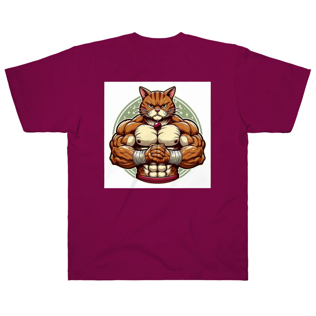 MUSCLE CAT 🐈🐈‍⬛のマッスルキャット　キジ虎 ヘビーウェイトTシャツ