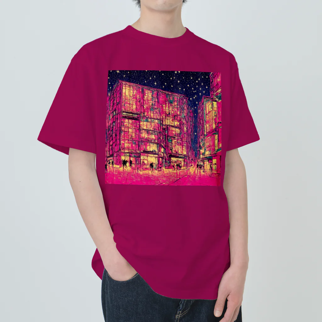 TakashiSのmodern pink city ヘビーウェイトTシャツ