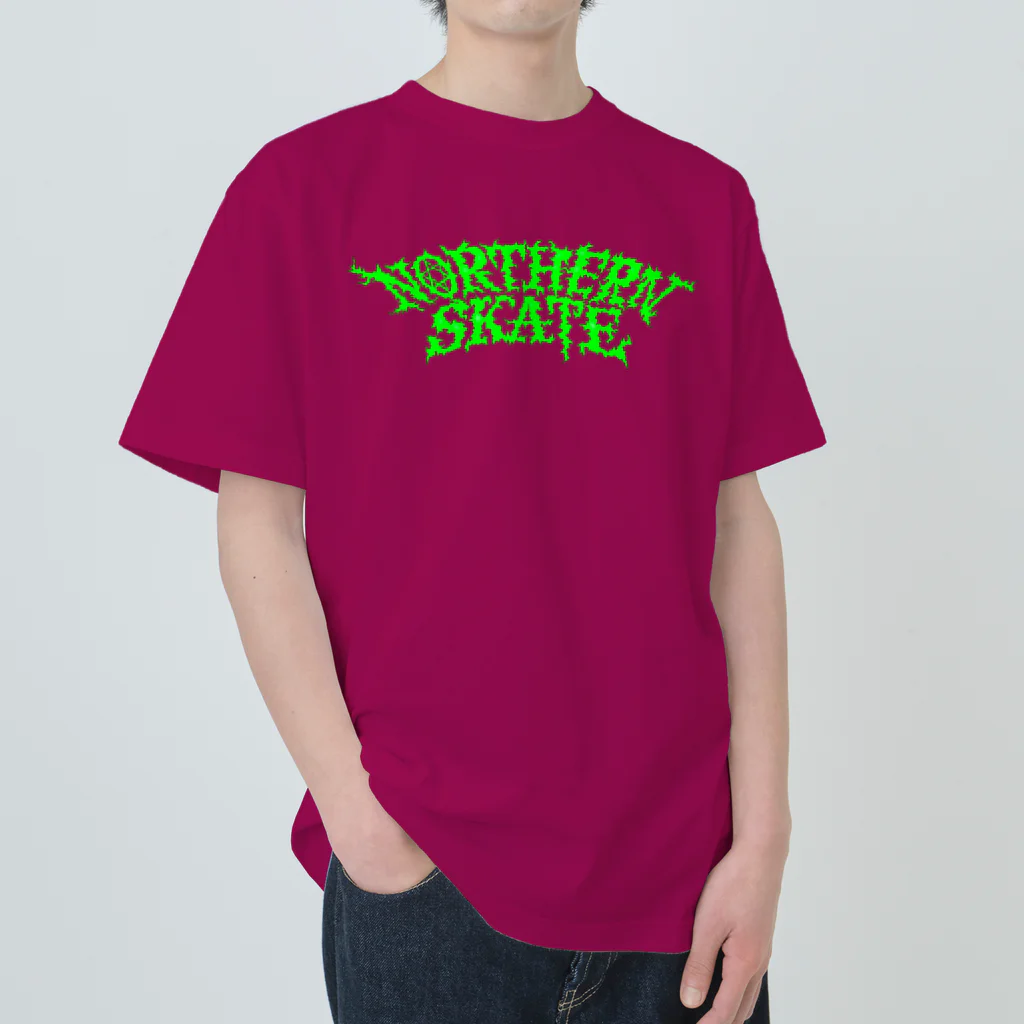 Northern_SKaTeの"BIRIBIRI SKATE"Light green Heavyweight T-Shirt