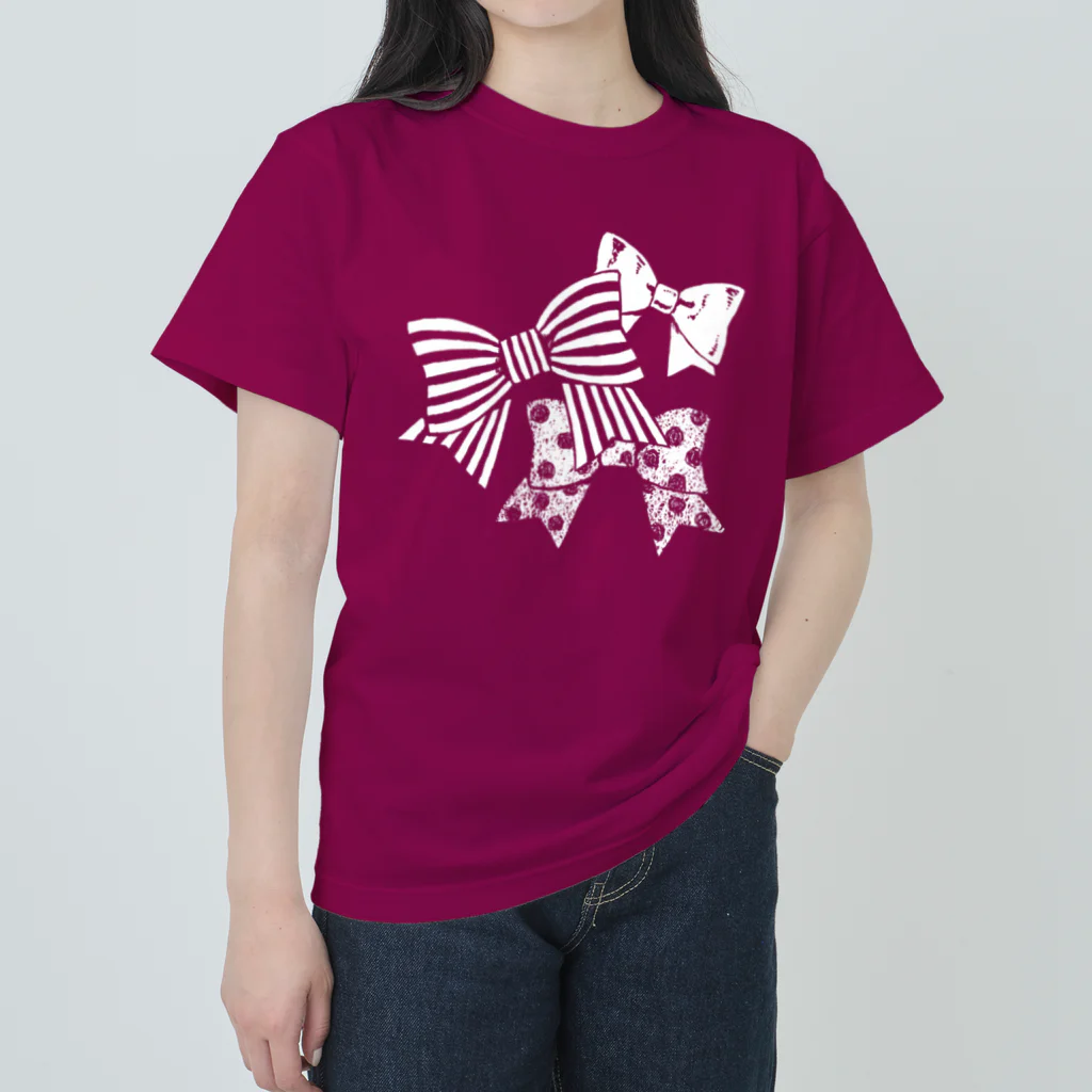 chihacoの白のリボン Heavyweight T-Shirt