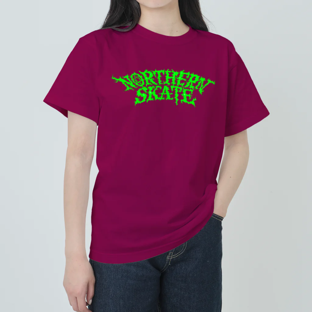 Northern_SKaTeの"BIRIBIRI SKATE"Light green ヘビーウェイトTシャツ